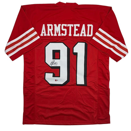 Autographed/Signed Arik Armstead San Francisco Red Alternate Football Jersey Pristine PA COA