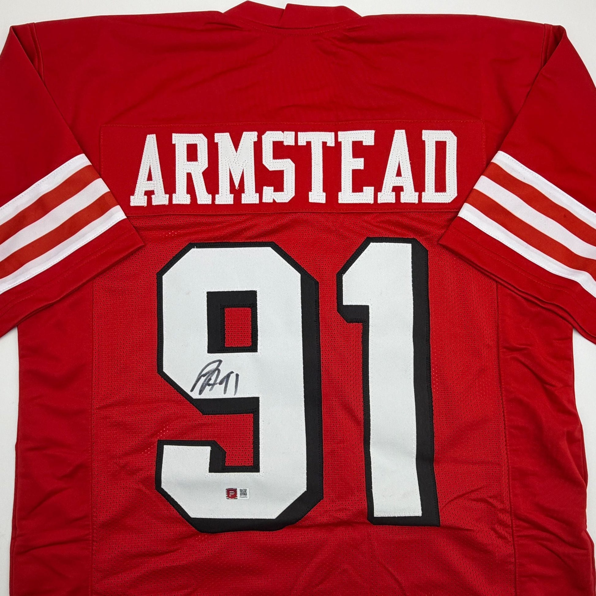 Autographed/Signed Arik Armstead San Francisco Red Alternate Football Jersey Pristine PA COA