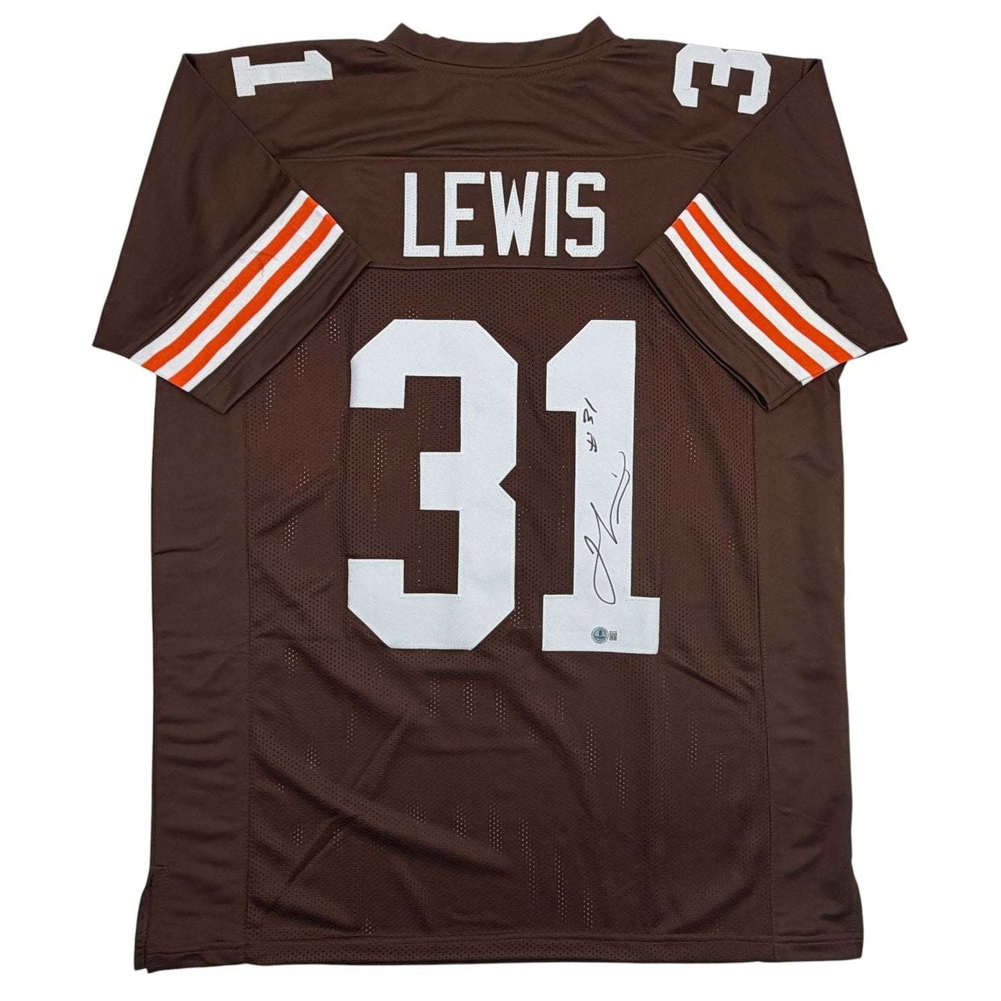 Autographed/Signed Jamal Lewis Cleveland Brown Football Jersey Beckett BAS COA