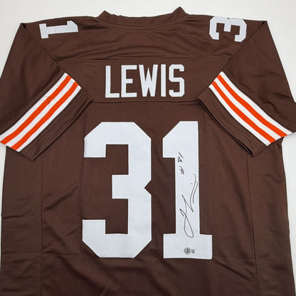 Autographed/Signed Jamal Lewis Cleveland Brown Football Jersey Beckett BAS COA