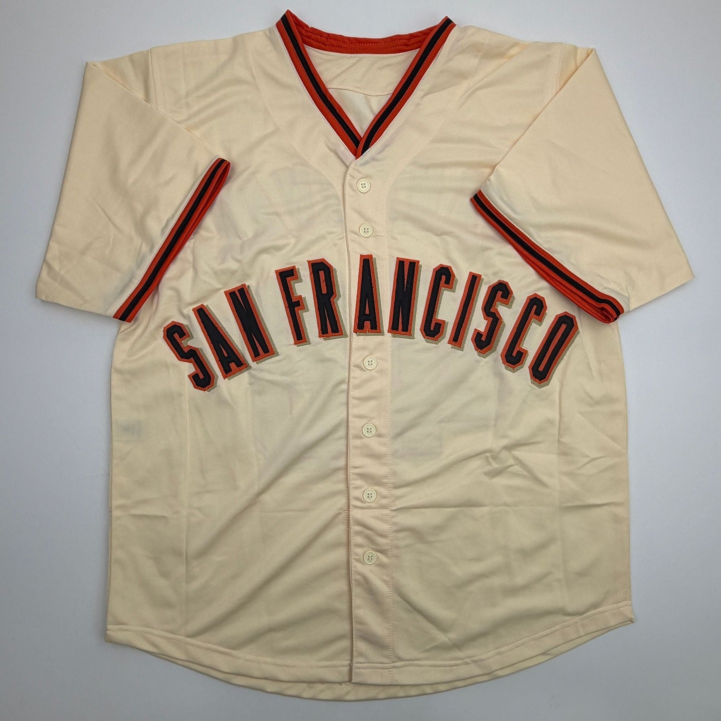 Autographed/Signed Pablo Sandoval San Francisco Cream Baseball Jersey Beckett BAS COA