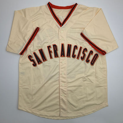 Autographed/Signed Pablo Sandoval San Francisco Cream Baseball Jersey Beckett BAS COA
