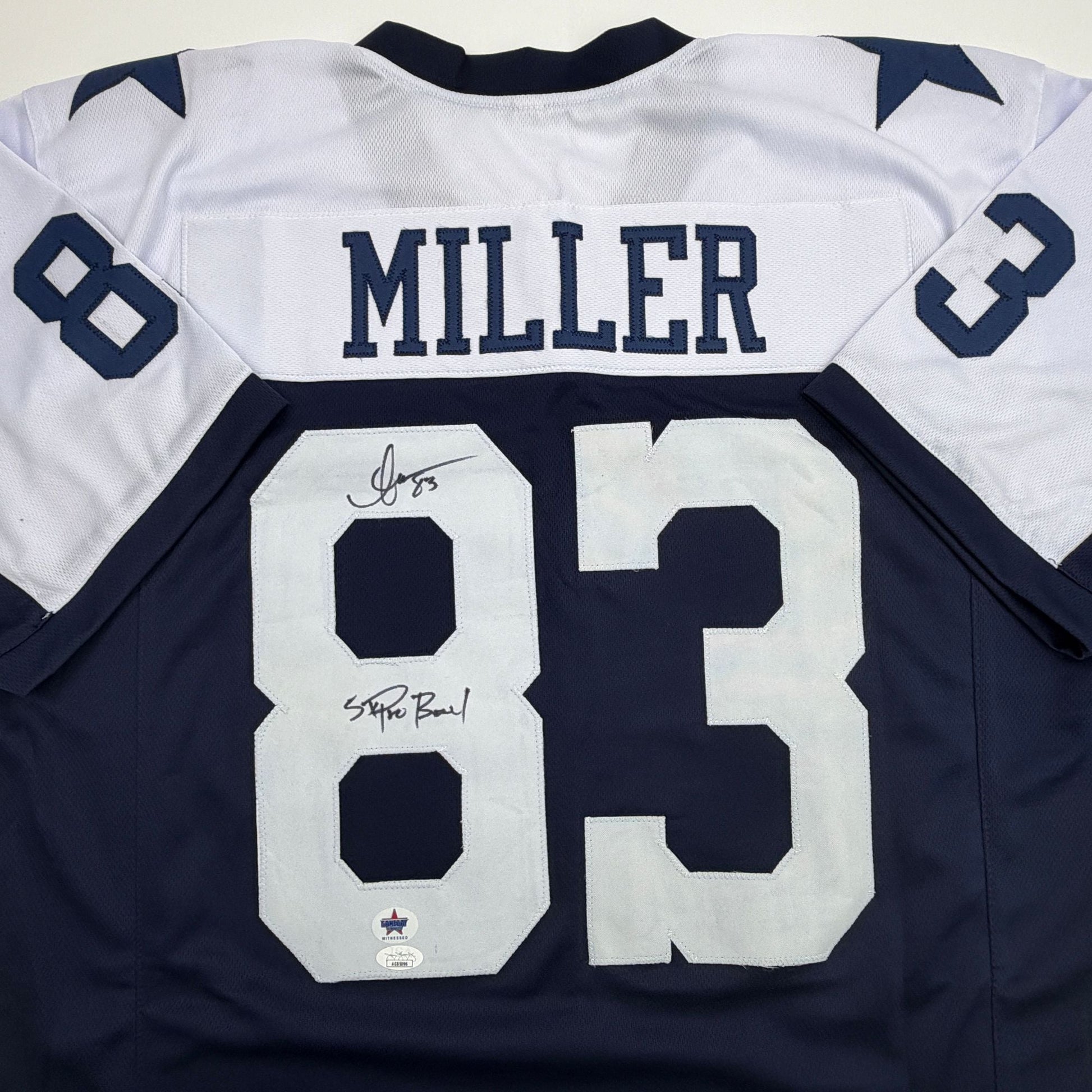 Autographed/Signed Anthony Miller Dallas Thanksgiving Day Football Jersey JSA COA