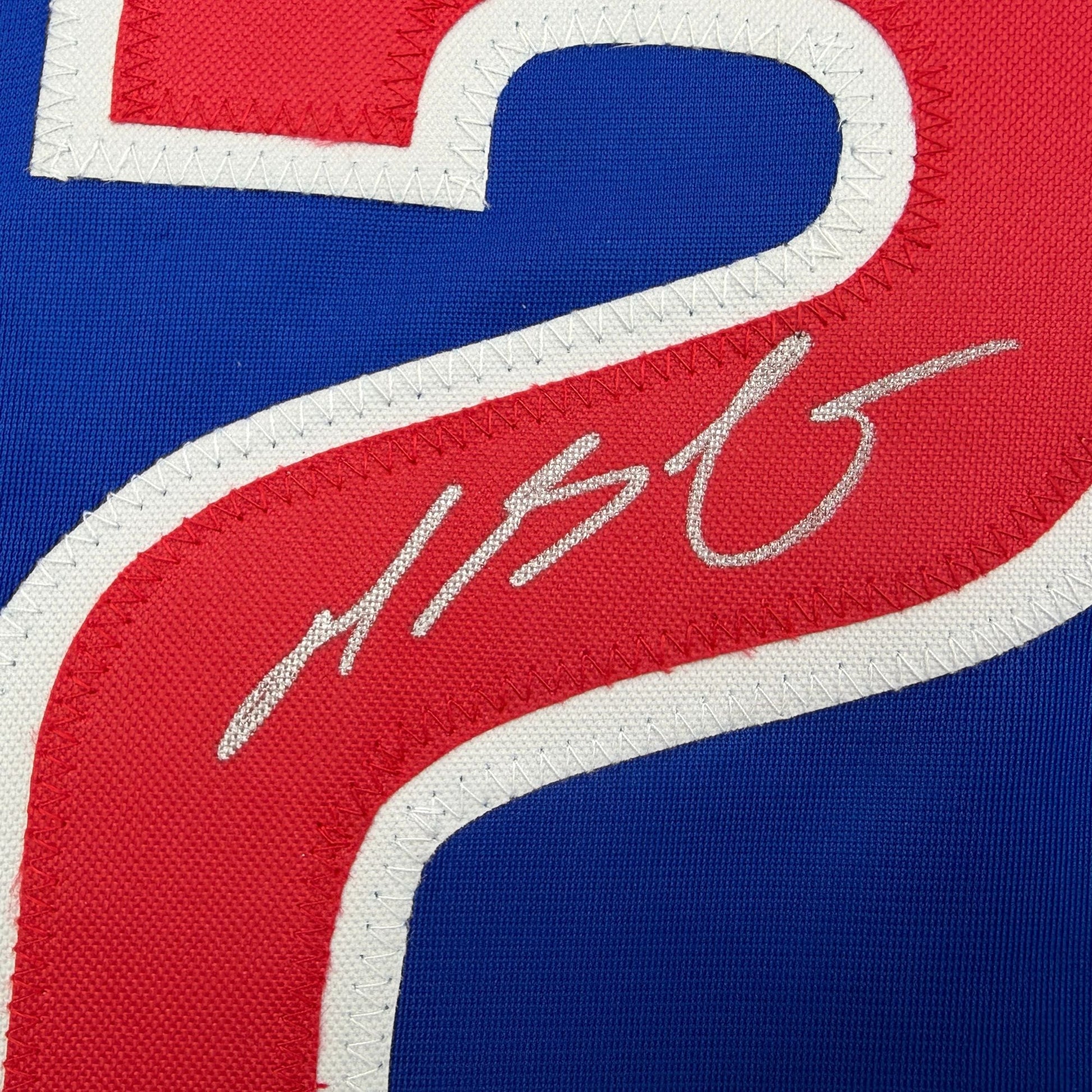Autographed/Signed Michael Busch Chicago Blue Baseball Jersey Beckett BAS COA