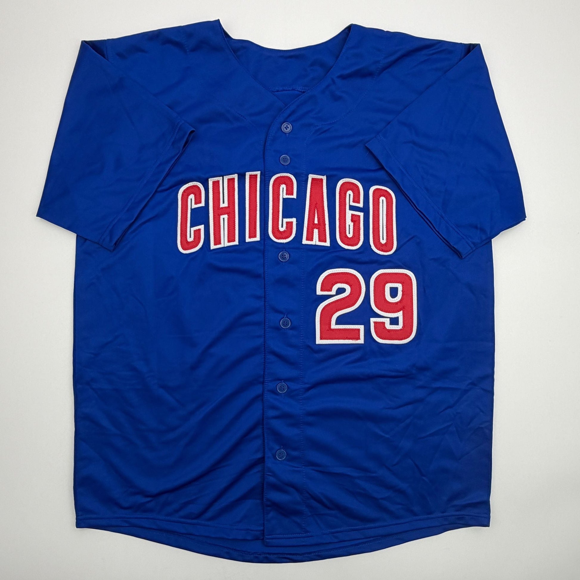 Autographed/Signed Michael Busch Chicago Blue Baseball Jersey Beckett BAS COA