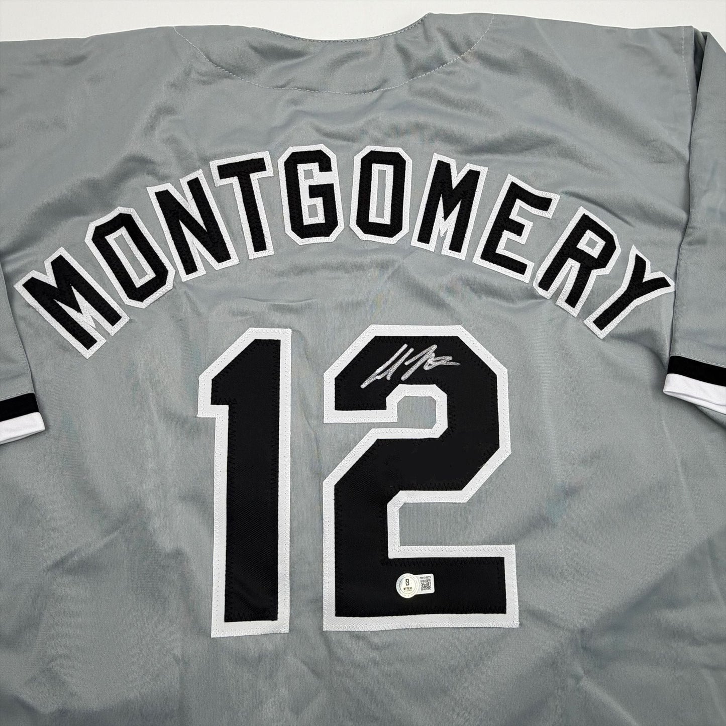 Autographed/Signed Colson Montgomery Chicago Grey Baseball Jersey Beckett BAS COA