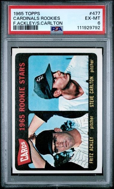 Graded 1965 Topps Steve Carlton #477 Rookie RC Baseball Card PSA 6 EX-MT