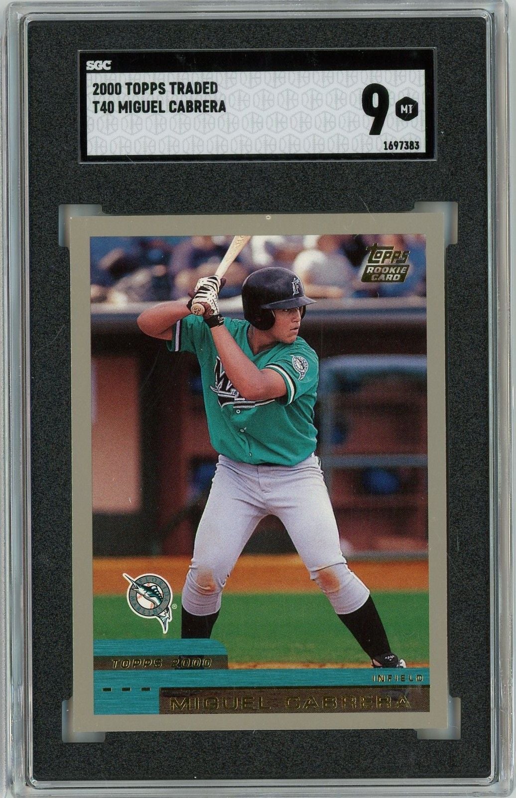 Graded 2000 Topps Traded Miguel Cabrera #T40 Rookie RC Baseball Card SGC 9 Mint