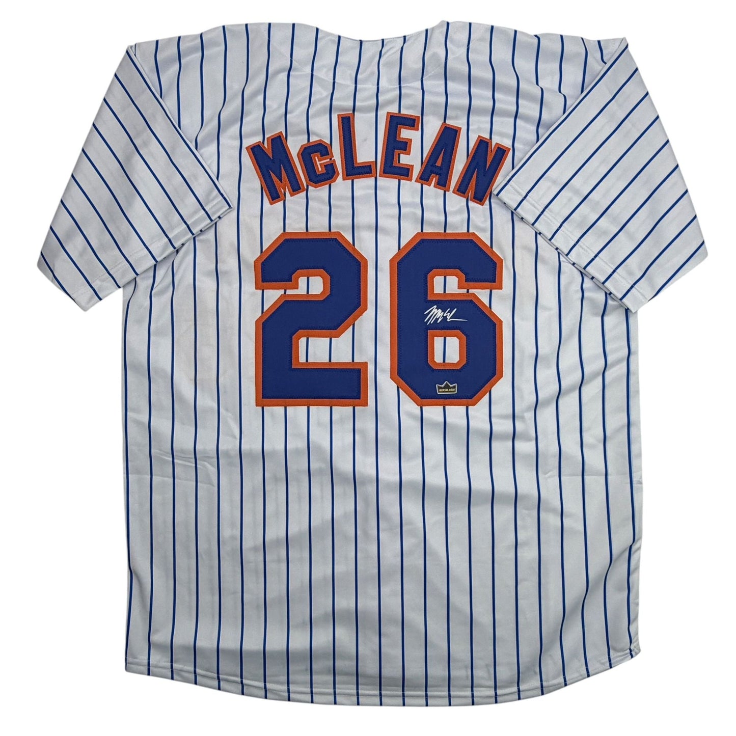 Facsimile Autographed Nolan McLean New York Pinstripe Reprint Laser Auto Baseball Jersey Size Men's XL