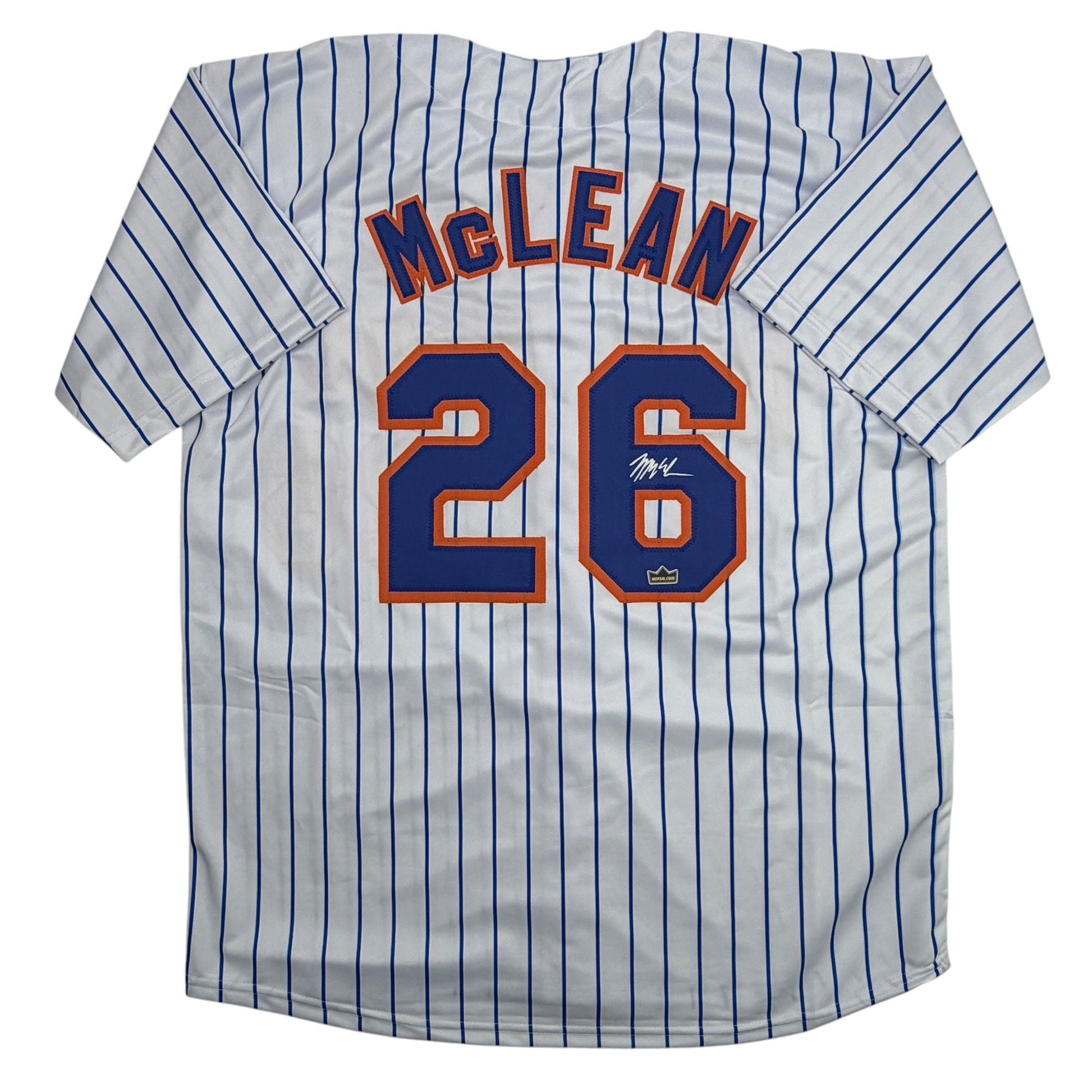 Facsimile Autographed Nolan McLean New York Pinstripe Reprint Laser Auto Baseball Jersey Size Men's XL