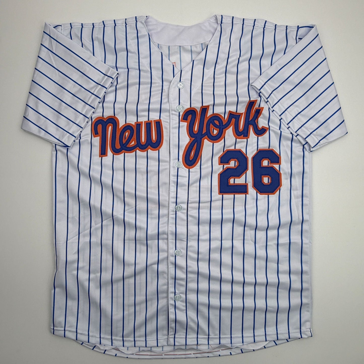 Facsimile Autographed Nolan McLean New York Pinstripe Reprint Laser Auto Baseball Jersey Size Men's XL
