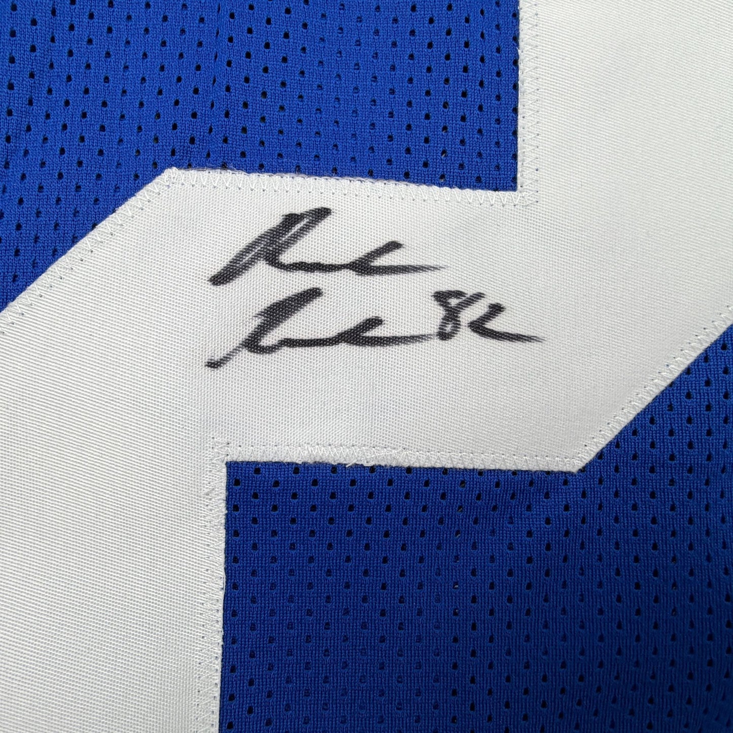 Autographed/Signed Rueben Randle New York Blue Football Jersey Beckett BAS COA