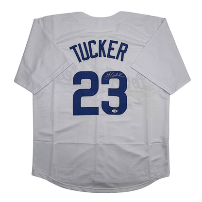 Autographed/Signed Kyle Tucker Los Angeles White Baseball Jersey JSA COA