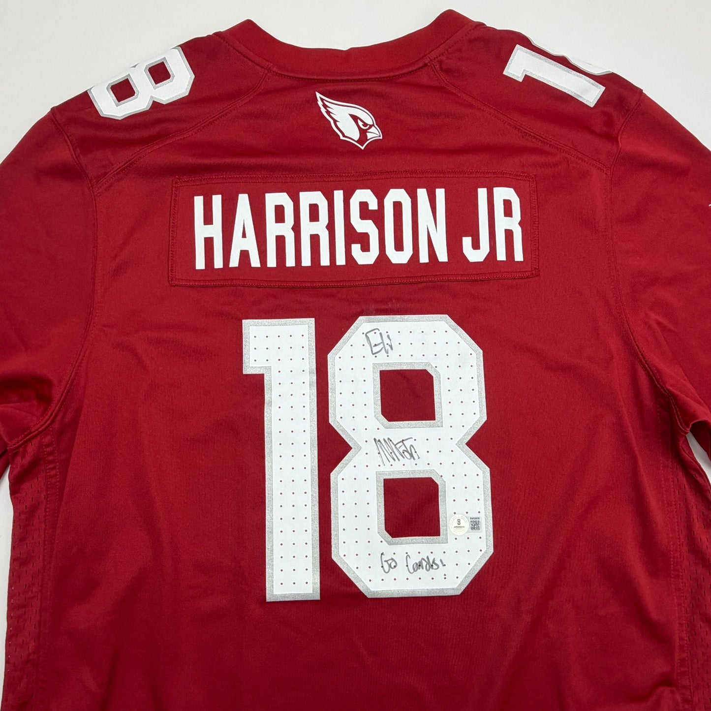 Autographed/Signed Marvin Harrison Jr. Arizona Cardinals Red Authentic Football Jersey Beckett BAS COA