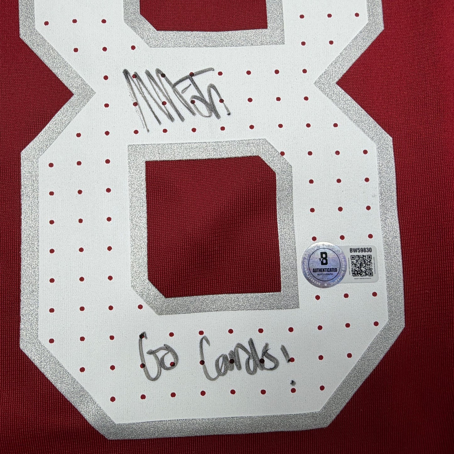 Autographed/Signed Marvin Harrison Jr. Arizona Cardinals Red Authentic Football Jersey Beckett BAS COA