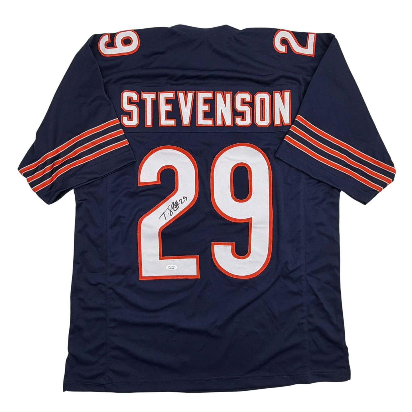 Autographed/Signed Tyrique Stevenson Chicago Blue Football Jersey JSA COA