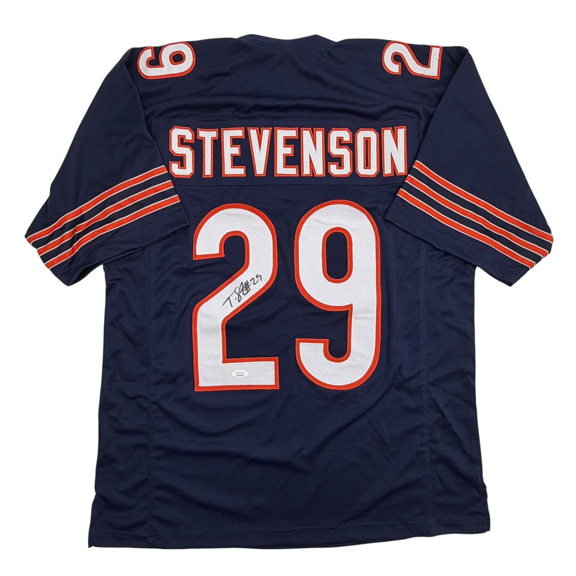 Autographed/Signed Tyrique Stevenson Chicago Blue Football Jersey JSA COA