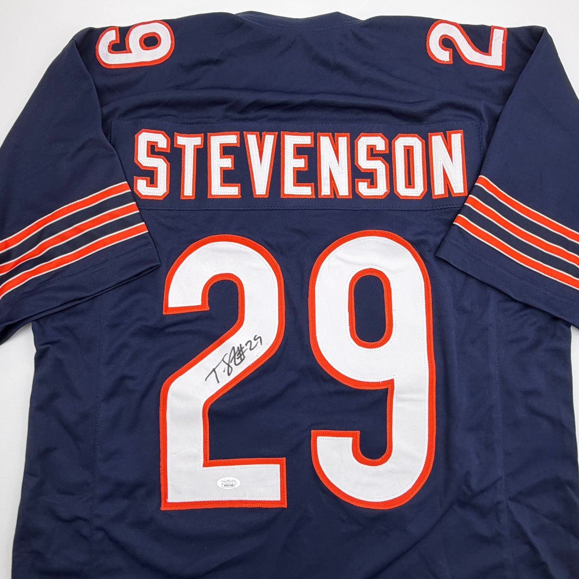 Autographed/Signed Tyrique Stevenson Chicago Blue Football Jersey JSA COA
