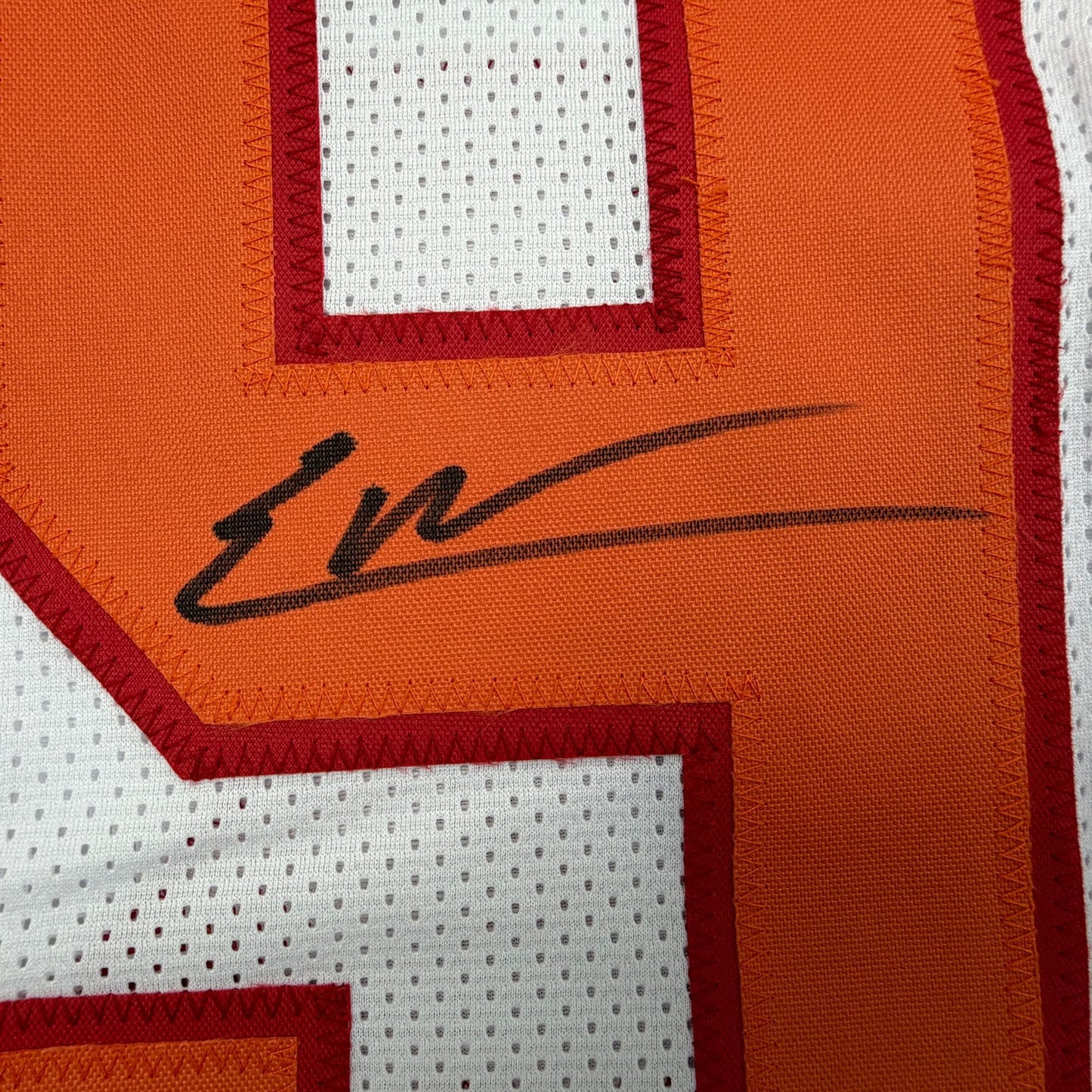 Autographed/Signed Elijah Roberts Tampa Bay Retro White Football Jersey Beckett BAS COA