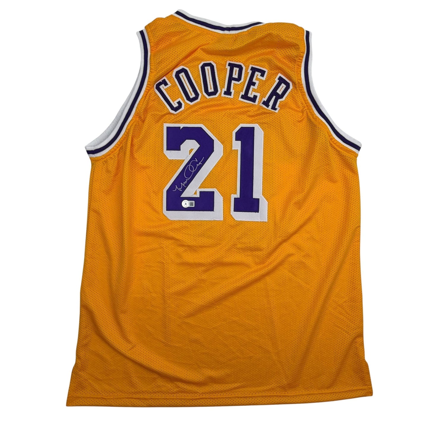 Autographed/Signed Michael Cooper Los Angeles Yellow Basketball Jersey Beckett BAS COA