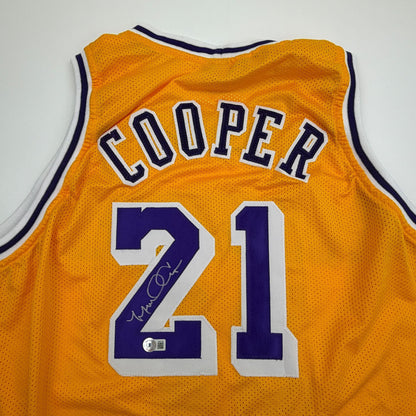 Autographed/Signed Michael Cooper Los Angeles Yellow Basketball Jersey Beckett BAS COA