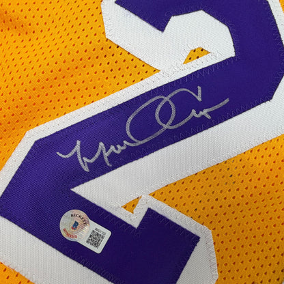 Autographed/Signed Michael Cooper Los Angeles Yellow Basketball Jersey Beckett BAS COA