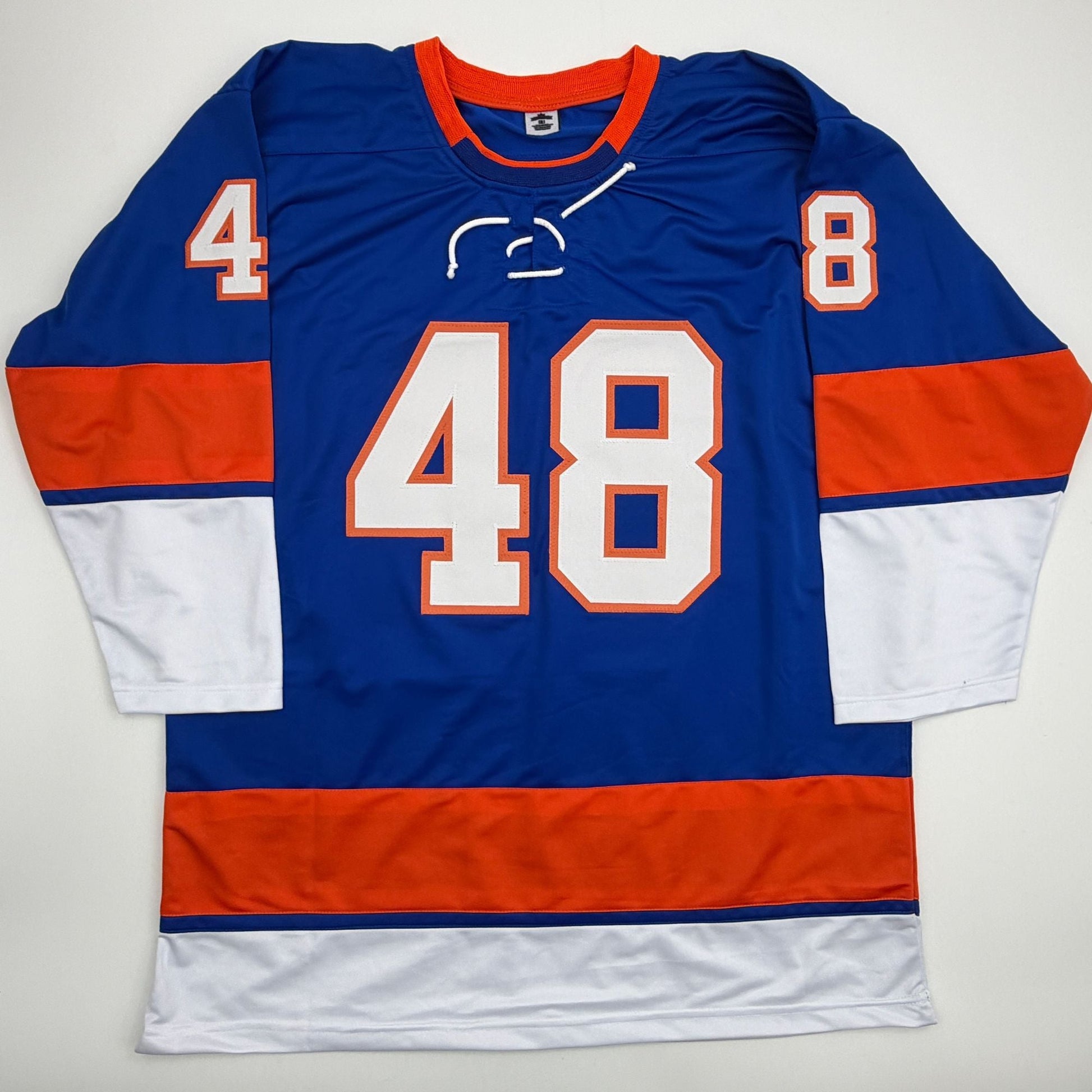 Facsimile Autographed Matthew Schaeffer New York Blue Reprint Laser Auto Hockey Jersey Size Men's XL