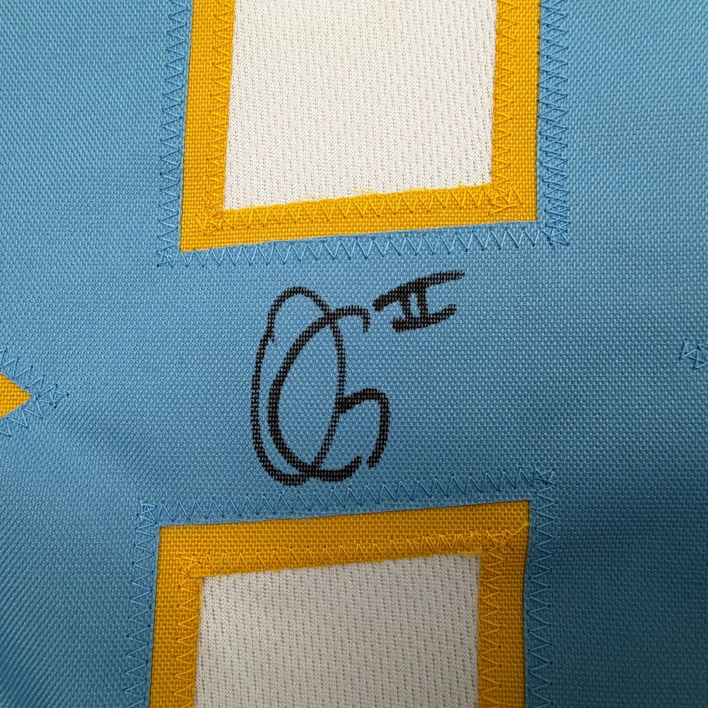Autographed/Signed Oronde Gadsden Los Angeles San Diego White Pro Cut Football Jersey Beckett BAS COA