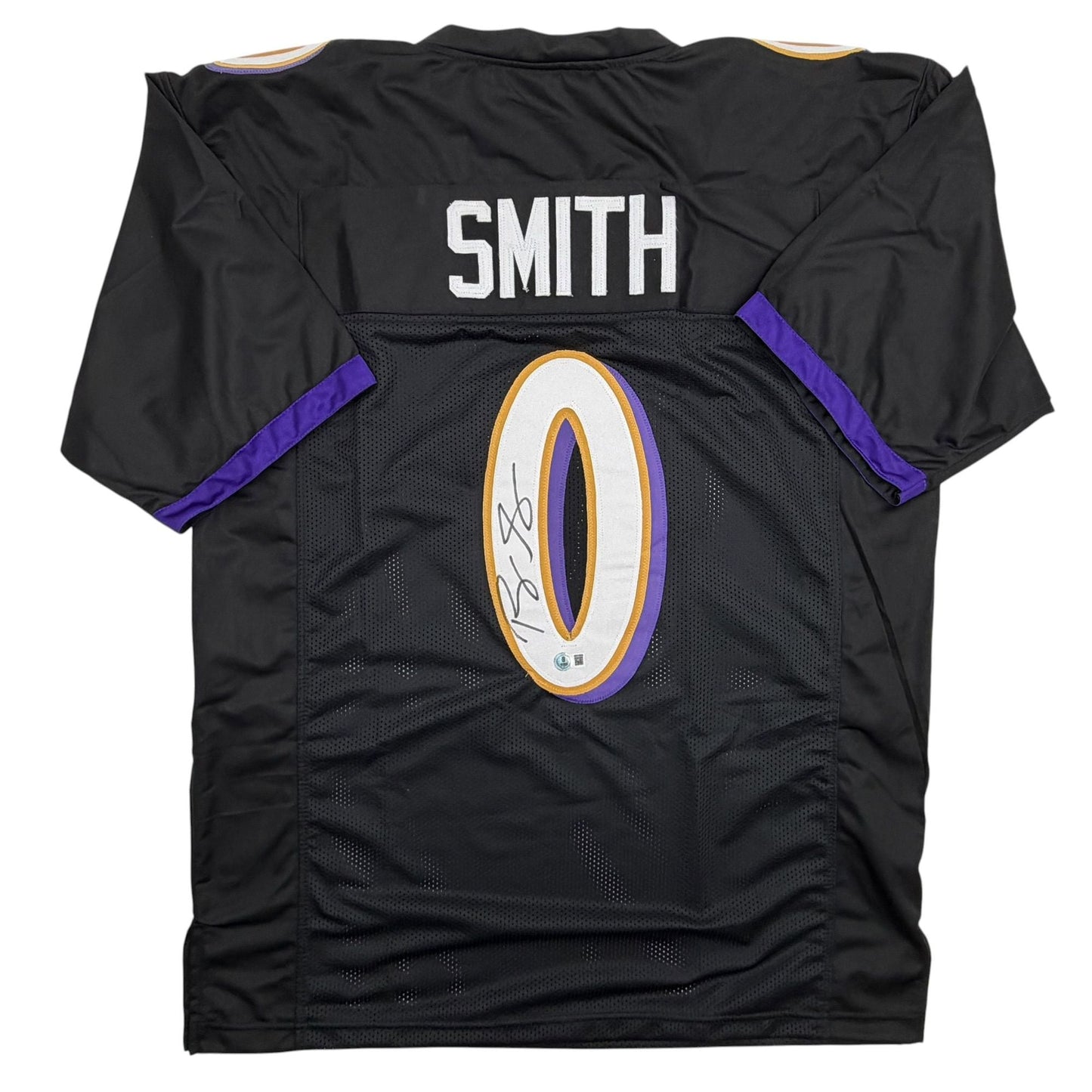 Autographed/Signed Roquan Smith Baltimore Black Football Jersey Beckett BAS COA