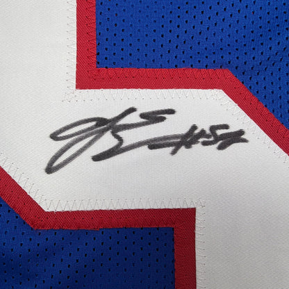 Autographed/Signed AJ A.J. Epenesa Buffalo Blue Football Jersey Beckett BAS COA