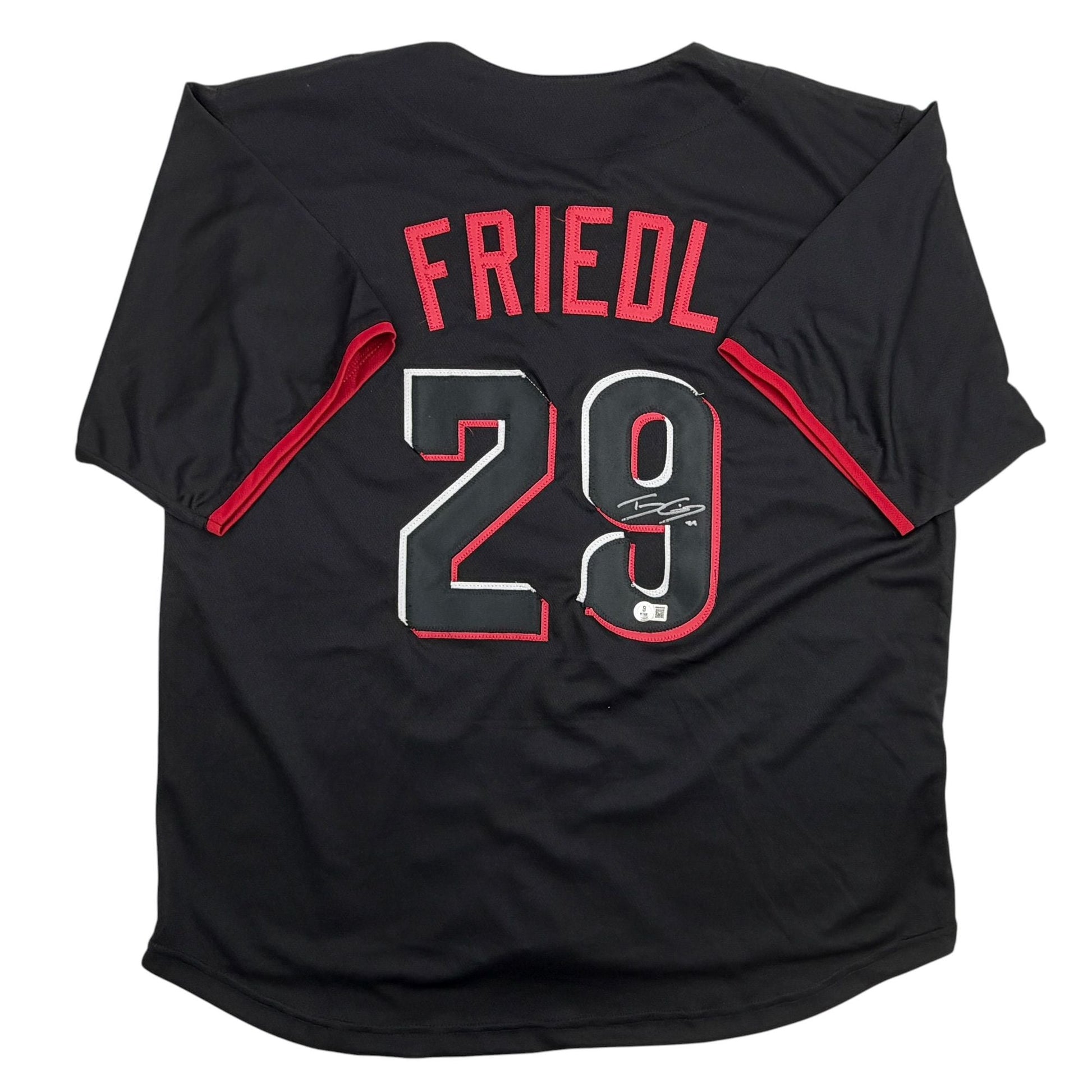 Autographed/Signed TJ Friedl Cincinnati Black City Connect Baseball Jersey Beckett BAS COA