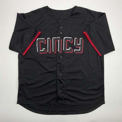 Autographed/Signed TJ Friedl Cincinnati Black City Connect Baseball Jersey Beckett BAS COA