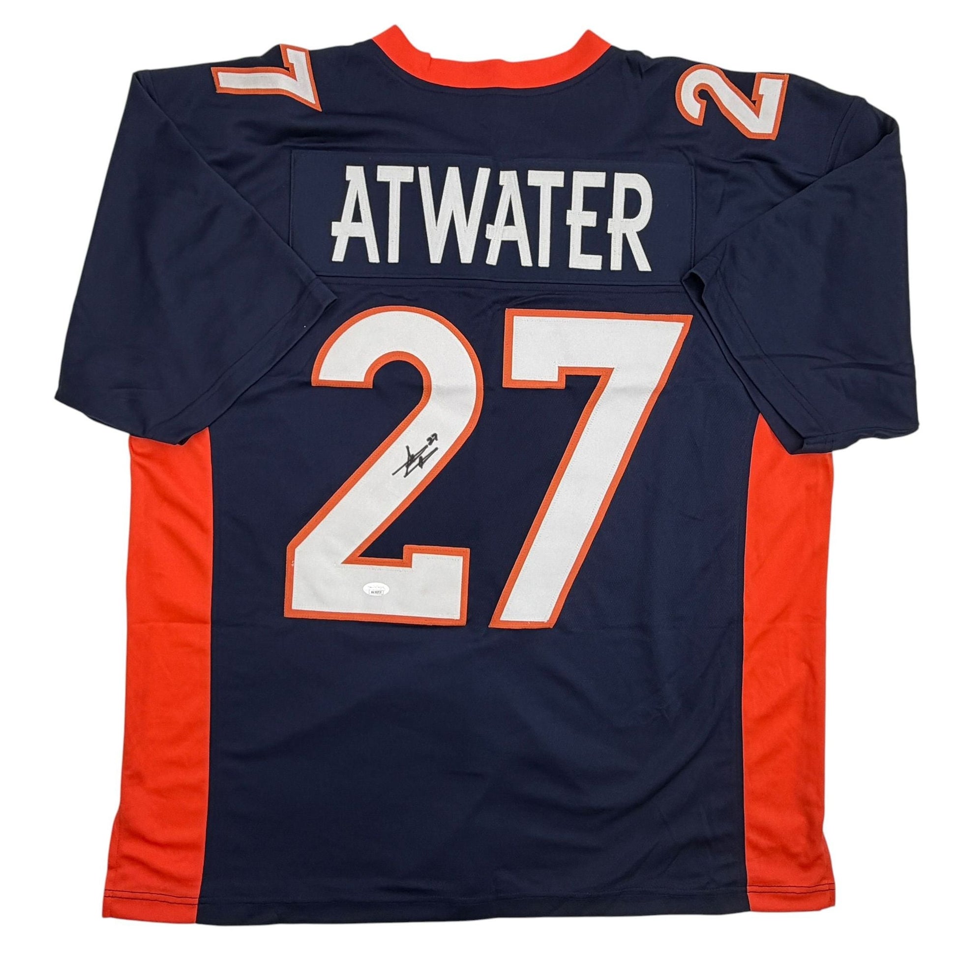 Autographed/Signed Steve Atwater Denver Blue Football Jersey JSA COA