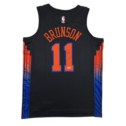 Autographed/Signed Jalen Brunson New York NY Knicks Black Authentic Basketball Jersey PSA/DNA COA