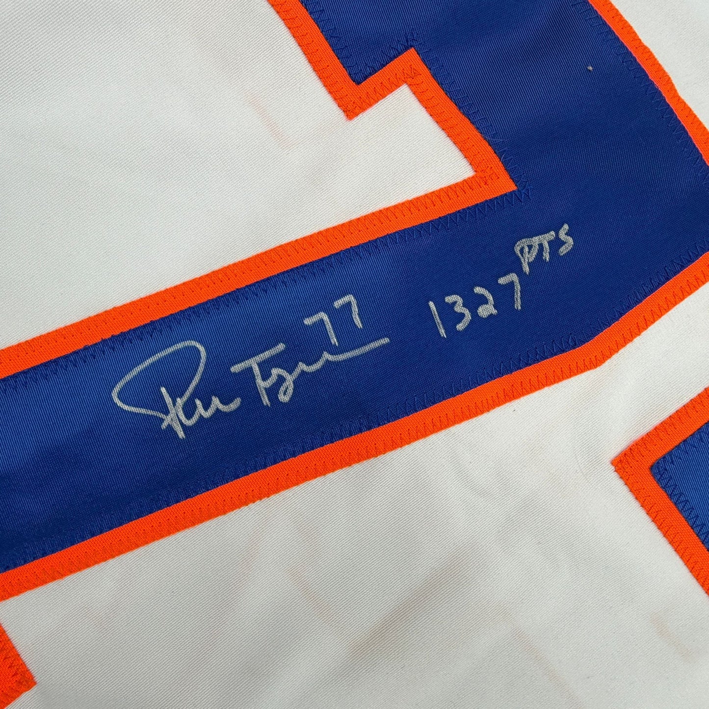 Autographed/Signed Pierre Turgeon New York White Hockey Jersey JSA COA