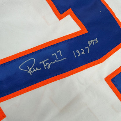 Autographed/Signed Pierre Turgeon New York White Hockey Jersey JSA COA
