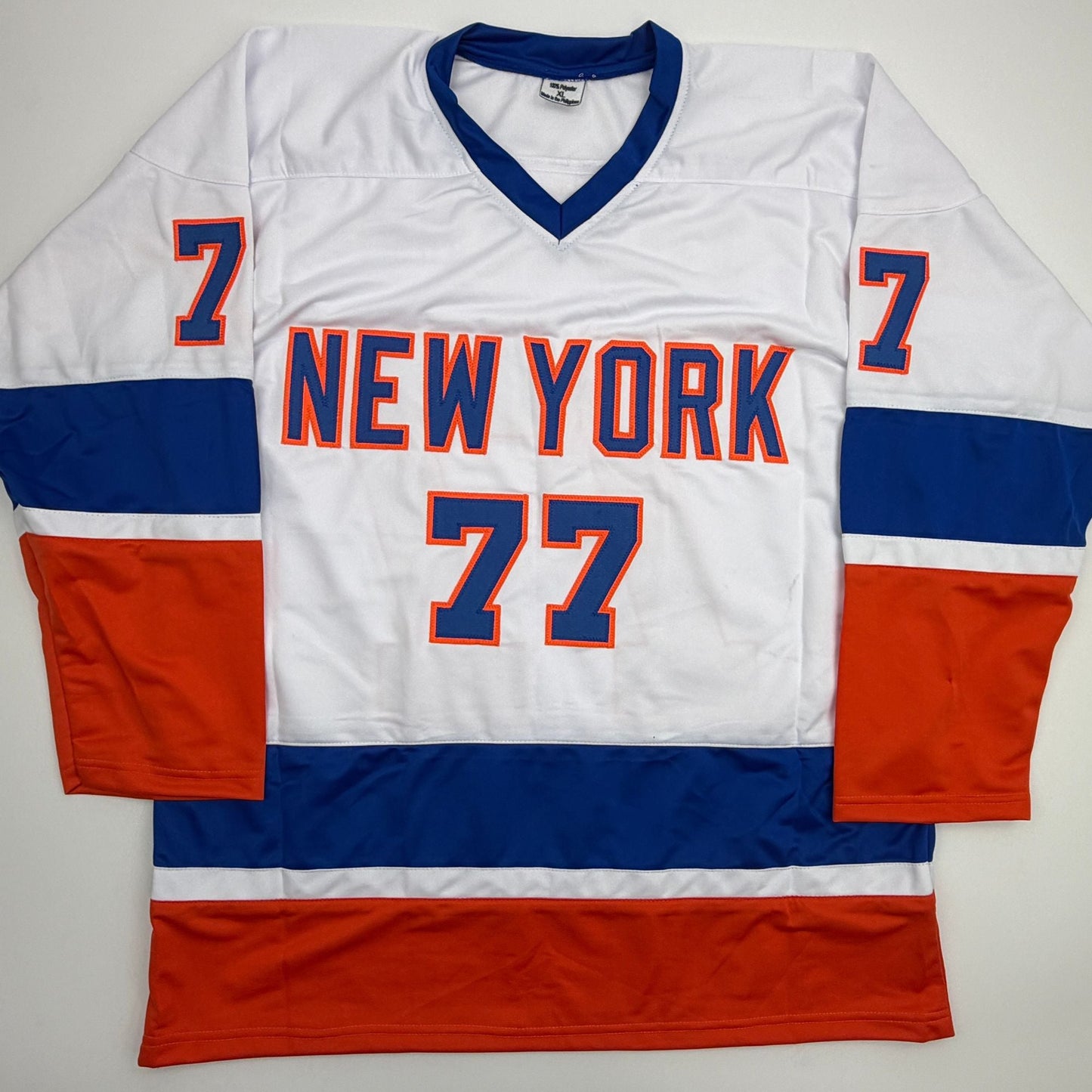 Autographed/Signed Pierre Turgeon New York White Hockey Jersey JSA COA
