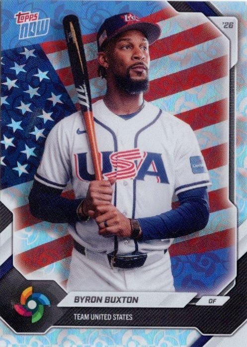 2026 Topps Now WBC Byron Buxton #USA08 Logo Refractor Team USA Baseball Card