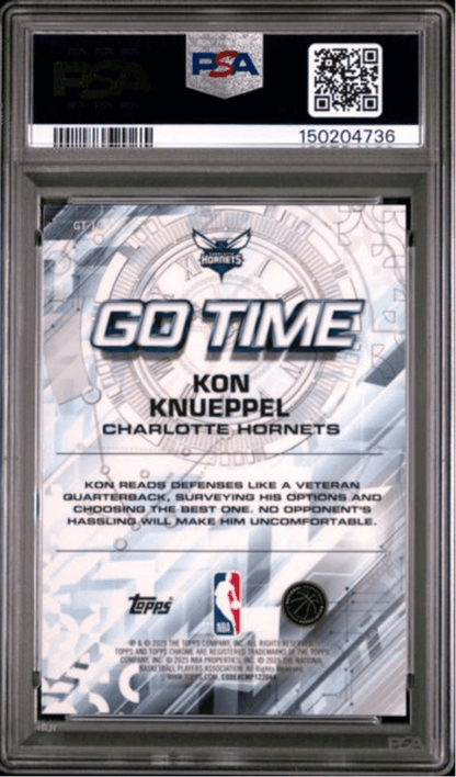 Graded 2025 Topps Chrome Kon Knueppel #GT19 Go Time Magenta Refractor /399 Rookie RC Basketball Card PSA 10 Gem Mint
