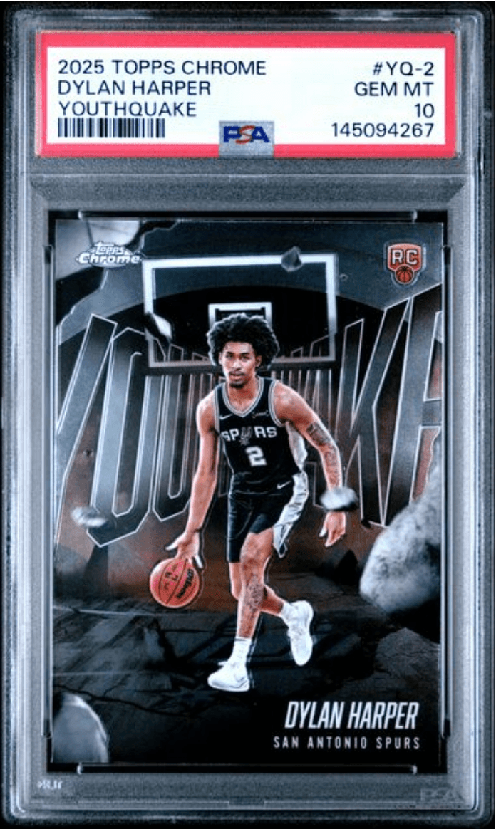 Graded 2025 Topps Chrome Dylan Harper #YQ2 Youthquake Rookie RC Basketball Card PSA 10 Gem Mint