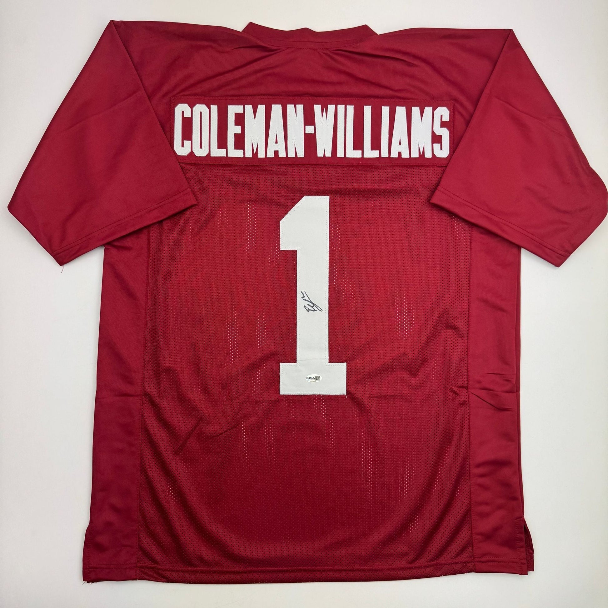 Autographed/Signed Ryan Coleman-Williams Alabama Red College Football Jersey JSA COA