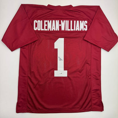 Autographed/Signed Ryan Coleman-Williams Alabama Red College Football Jersey JSA COA