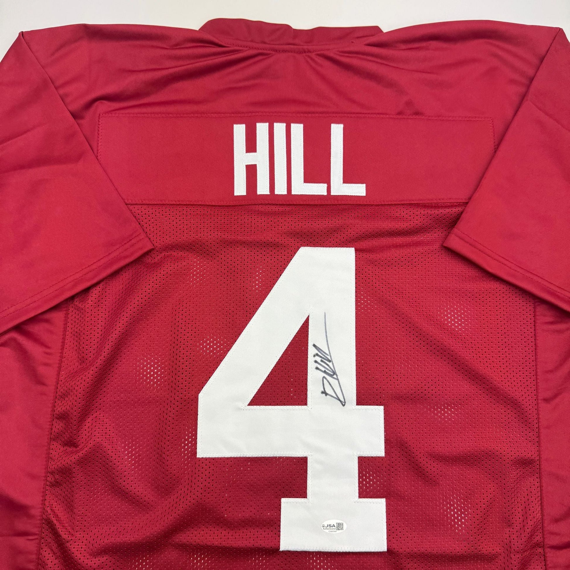 Autographed/Signed Daniel Hill Alabama Red College Football Jersey JSA COA