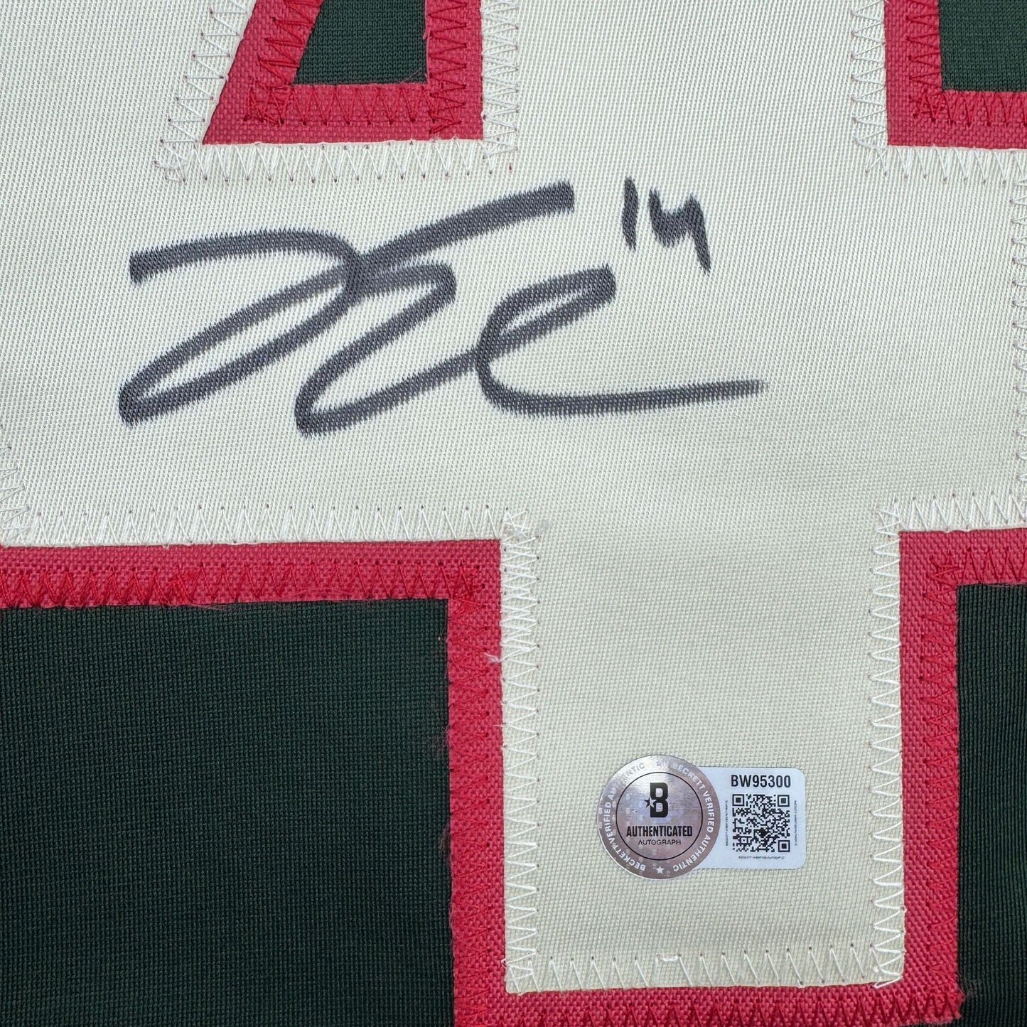 Autographed/Signed Joel Eriksson Ek Minnesota Green Hockey Jersey Beckett BAS COA