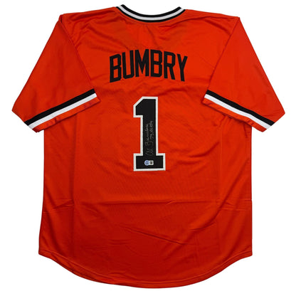 Autographed/Signed Al Bumbry 73 AL ROY Baltimore Orange Baseball Jersey Beckett BAS COA