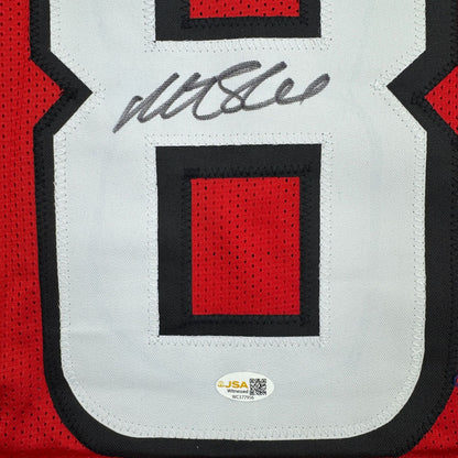 Autographed/Signed Matt Schaub Atlanta Red Football Jersey JSA COA