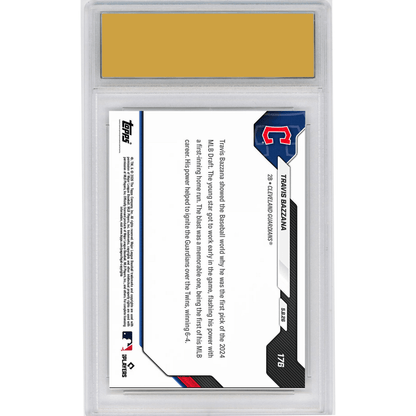 Graded 2026 Topps Now Travis Bazzana #176 Top Prospect's 1st Home Run Caps Off Memorable Night Cleveland Guardians Rookie RC Baseball Card HOFSM 10 Gem Mint