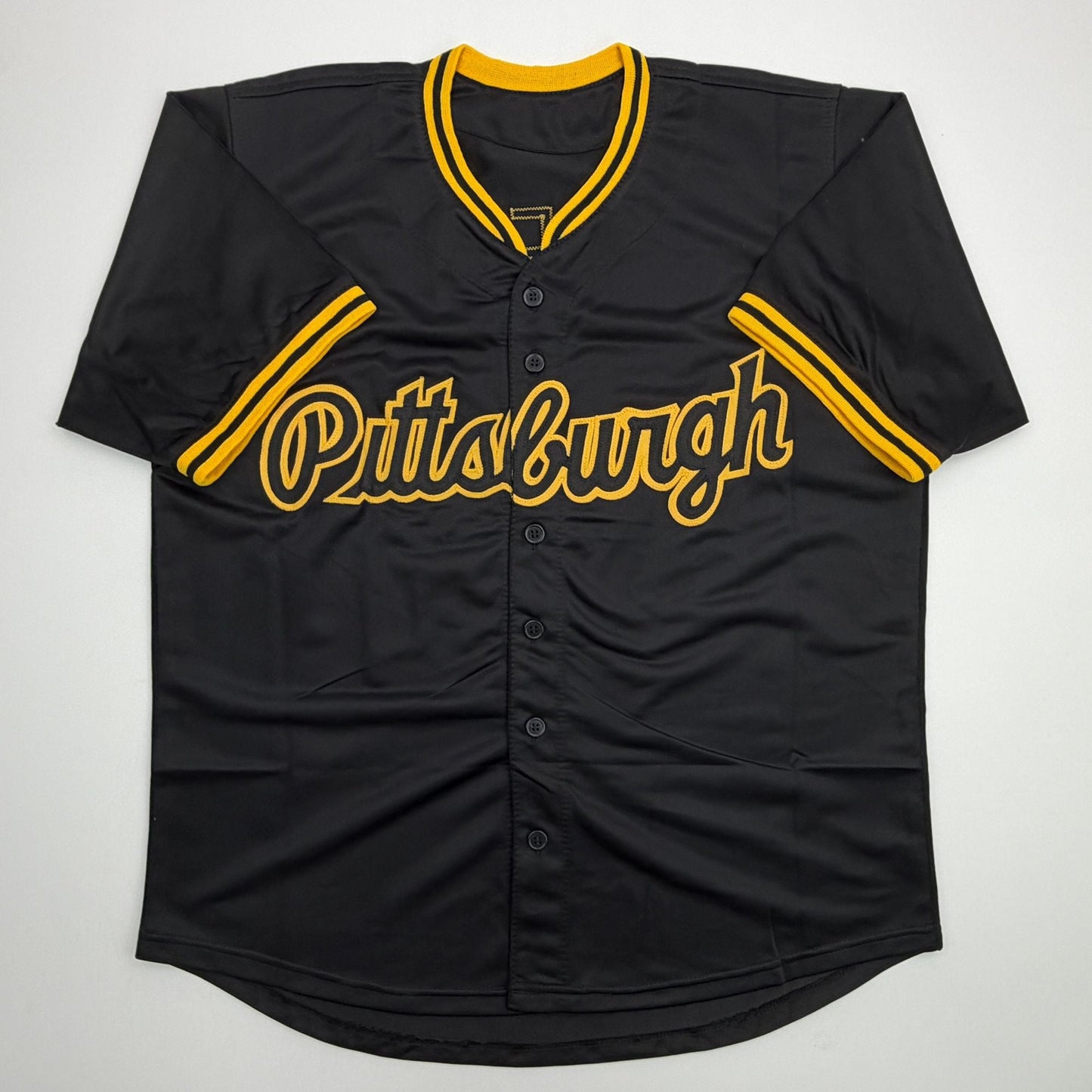 Facsimile Autographed Konnor Griffin Pittsburgh Black Reprint Laser Auto Baseball Jersey Size Men's XL
