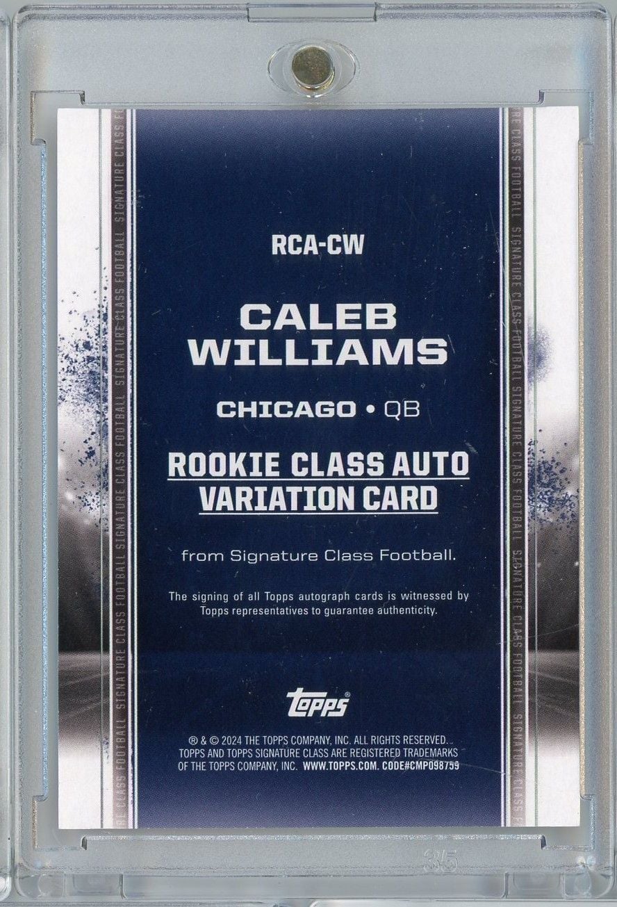 2024 Topps Signature Class Caleb Williams #RCACW /50 Orange Auto Rookie RC Football Card