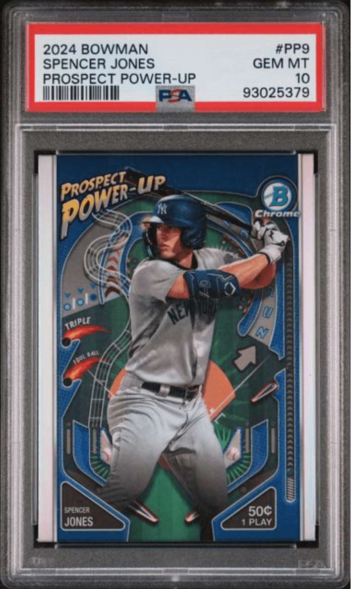 Graded 2024 Topps Bowman Spencer Jones #PP9 Prospect Power Up Rookie RC Baseball Card PSA 10 Gem Mint